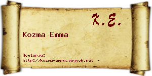 Kozma Emma névjegykártya