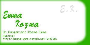 emma kozma business card